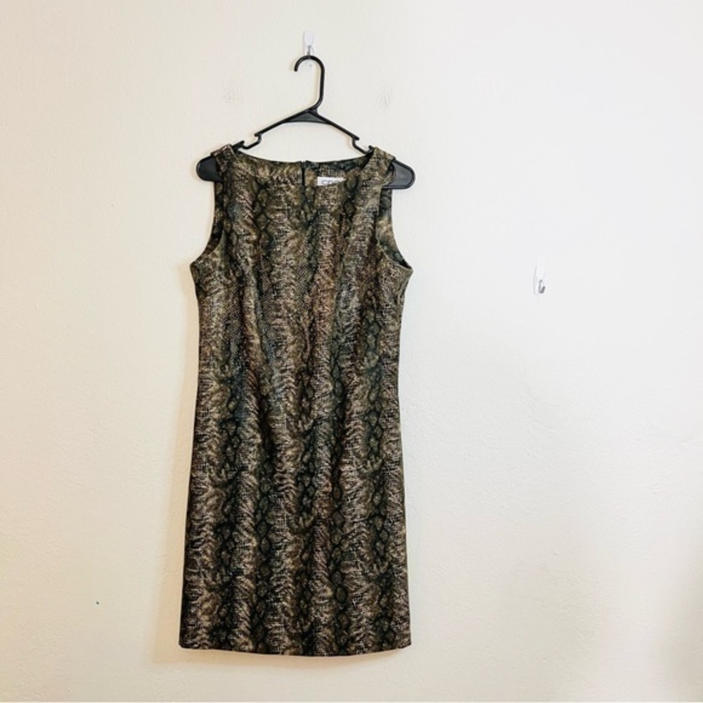 CDC Vintage Y2K Animal Print Glitter Sleeveless Evening Dress Size 10 Black/Tan